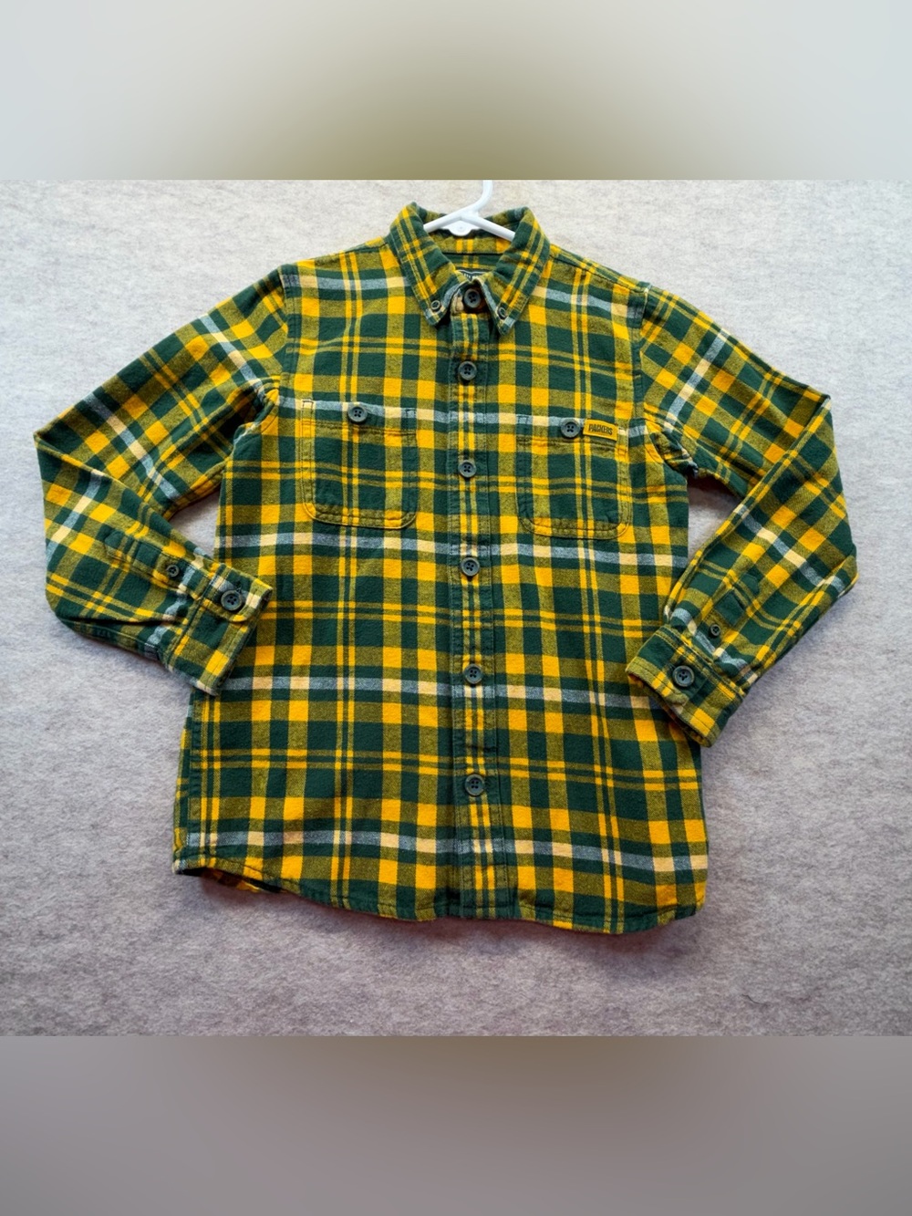 Duluth Trading Co Green Bay Packers Kids Flannel Shirt Size 7 Limited Edition